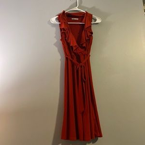 Burnt orange sleeveless dress